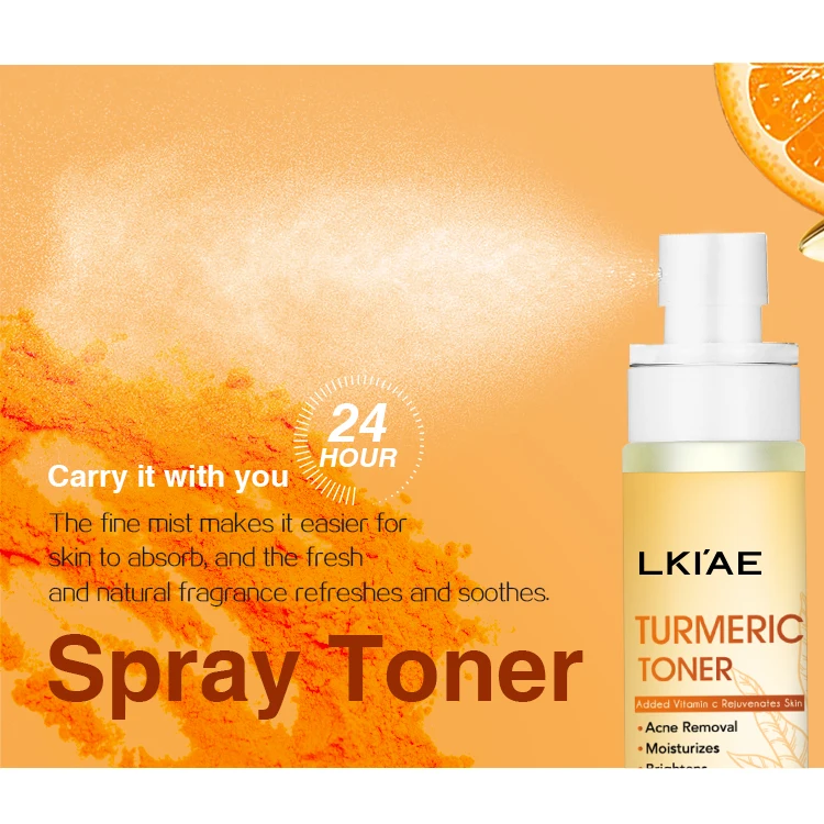 OEM ODM 100% Organic Vitamin C Nicotinamide Hyaluronic Acid Lightening Whitening Anti-Acne Moisturizing Turmeric Facial Toner