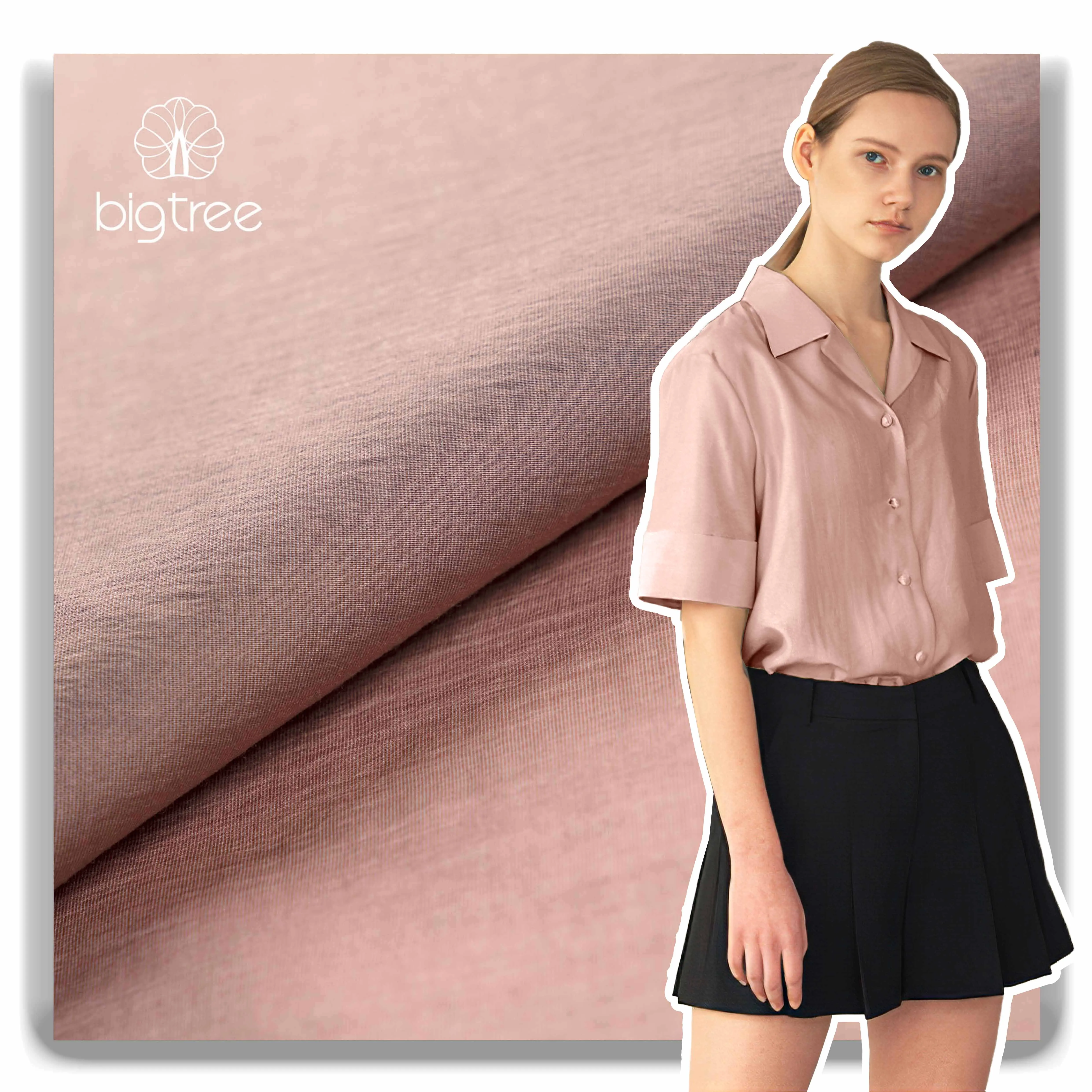 Soft hand feel interwoven for fashion dress blouse skirt shirt 84% Tencel  16%Polyester  fabric