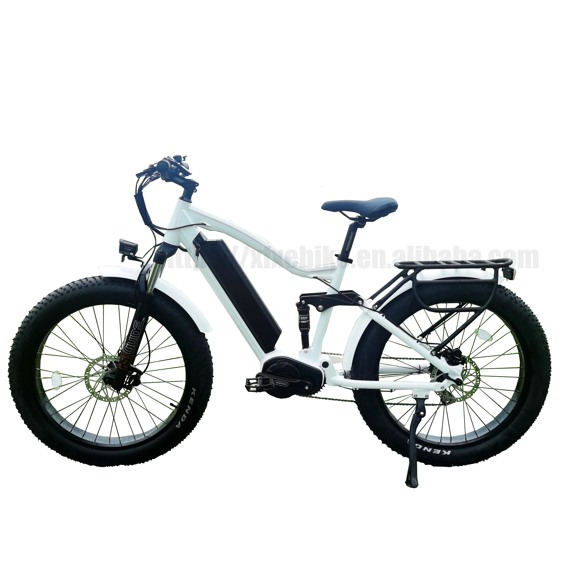 Powerful 1000w Mid Drive Fat Electric Mountain Bike 17.5Ah Lithium Battery Step Over E-Bicycle Full Susoensions