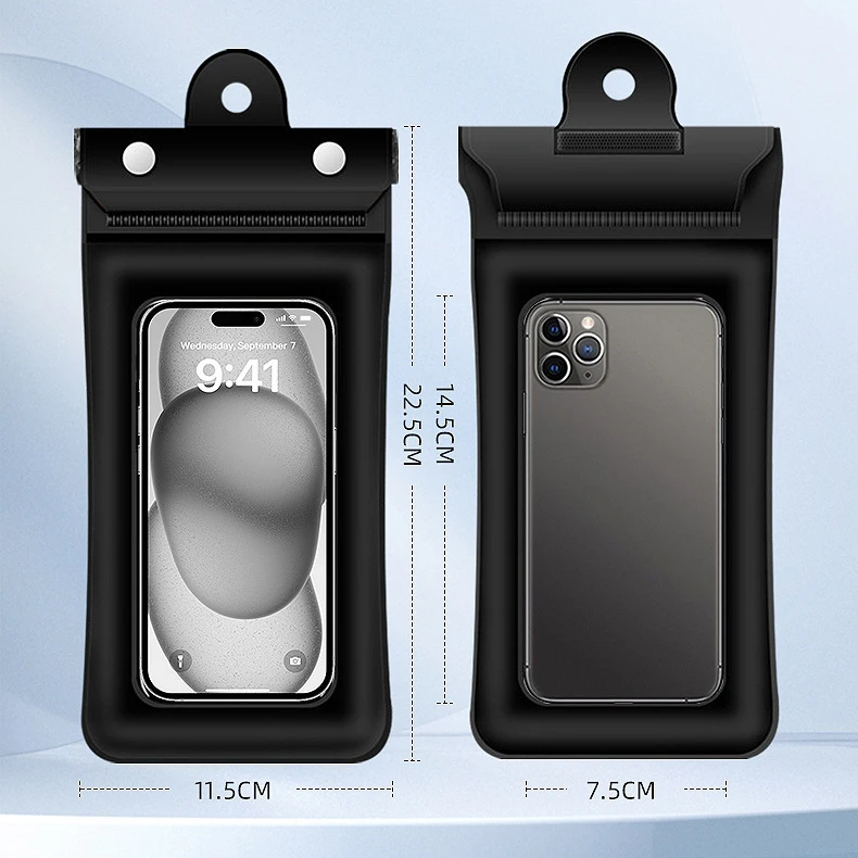 Universal Floating Transparent Waterproof Touchscreen Case With Lanyard Phone Sealing Bag_voghion.com