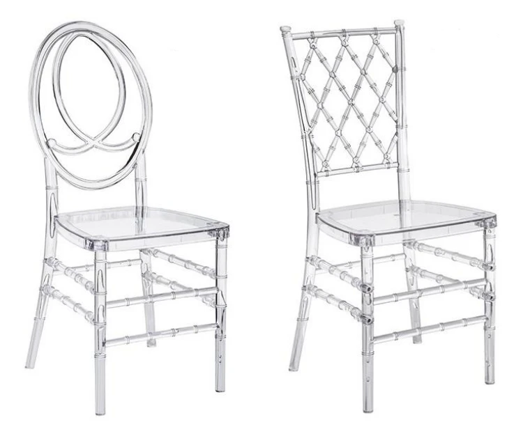 Luxury Party Banqueting Chairs Resin Transparent Plastic Stacking