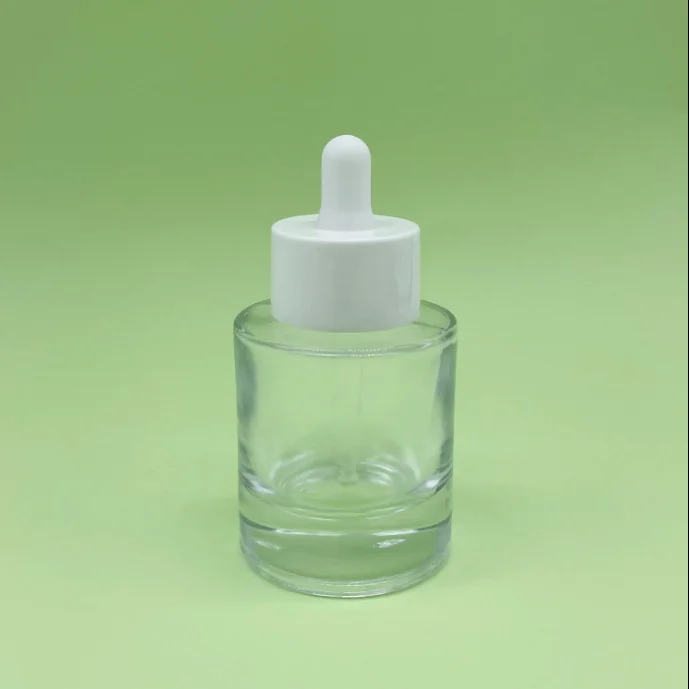 High quality thick wall round 30ml 50ml glass dropper bottle cosmetic serum essence dropper bottle