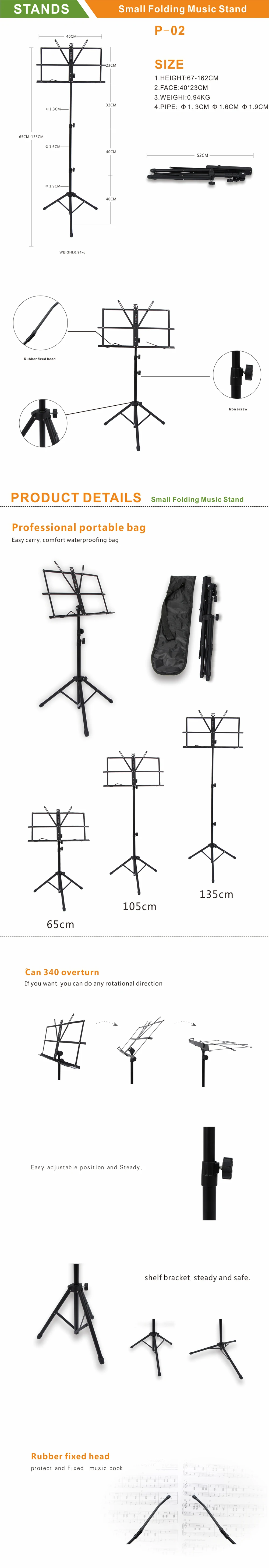 P-02 Light Metal Sheet Music Stand With Waterproof Bag For Best Sale Low  Price Conductor Holder Folding Music Stand - Buy Folding Music Stand,Light  Metal Sheet Music Stand,Low Price Conductor Holder Product