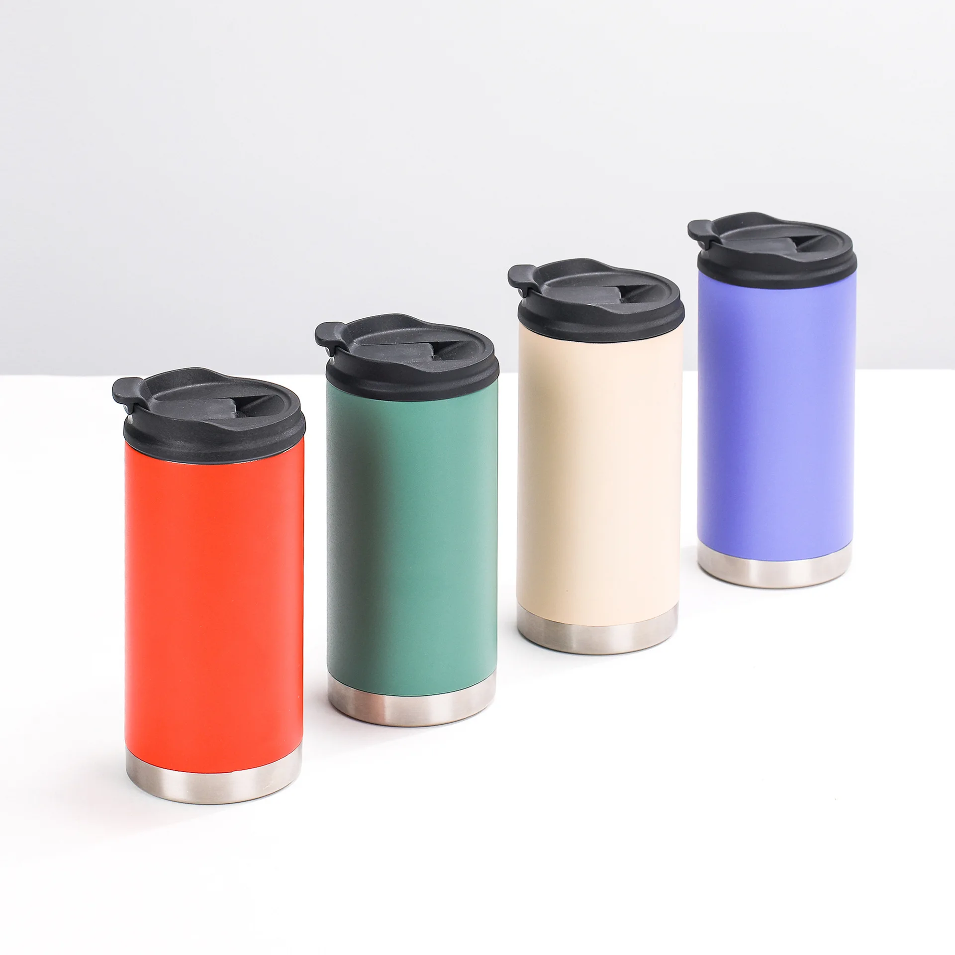 Manufacturer OEM Wholesale Price 350ml Travel Stainless Steel Coffee Mug Keep Cold With PP Lid
