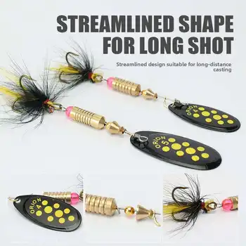 CHEERY Iron Hand-Cranked Artificial Hard Bait Spoon Spinner Lure 3.5g/4.5g/7g/12g with Hooks for Saltwater Fish Fishing – Metal Jig – view 3