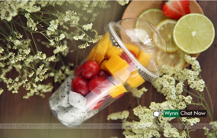 Printing Custom Logo 500 ml PLA U Shape Cup Disposable PET Bubble Tea Cup Plastic Clear Cup
