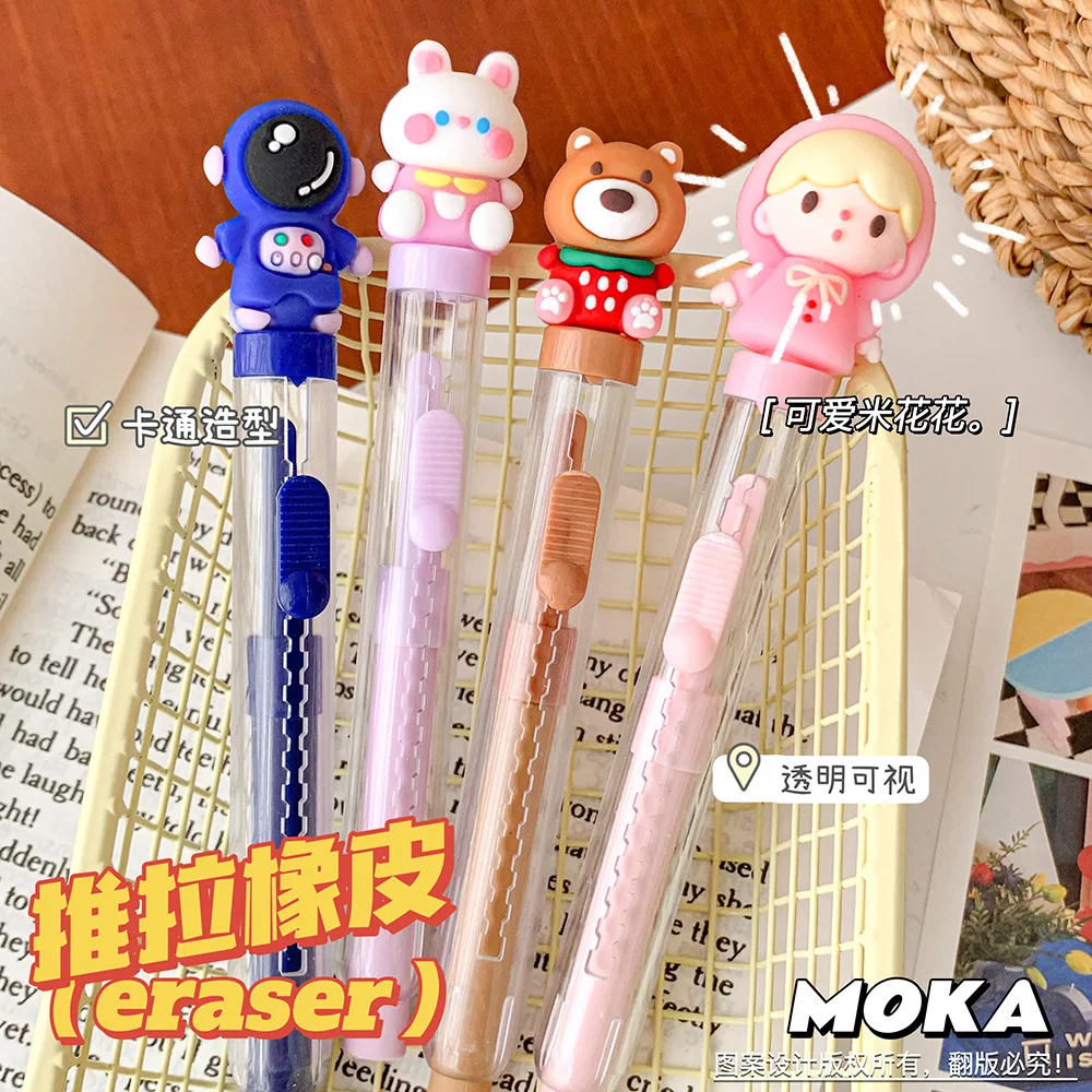 Cute Cartoon Push-pull Eraser Retractable Non-debris Refill Eraser For ...
