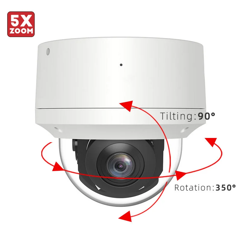 8MP 5X Zoom PTZ  IP POE Camera Long Range waterproof IR 4K Indoor Outdoor CCTV Security Network Camera Dome