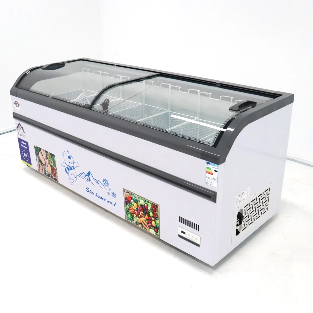 Large 1000-Liter Commercial Fridge Freezer Cold Horizontal Chest Display Big Island Freezer