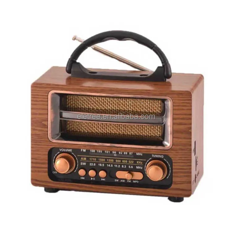 Vintage Wooden Radio NS-8133BT, AM/FM/SW 3 Band Radio with