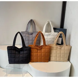 New Korean Style Puffy Quilted Crossbody Tote Bag  for Women Puffy Jacket Tote Bag Crossbody Shoulder Bag