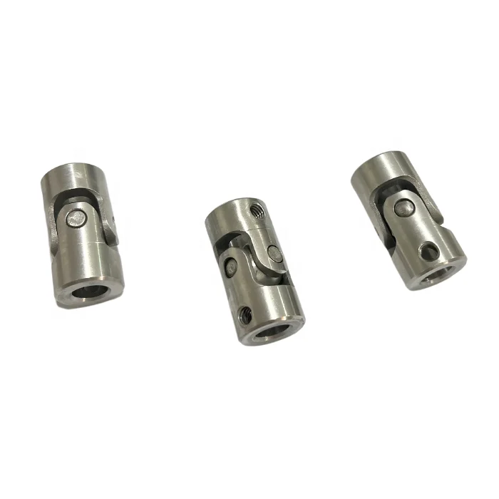Small Stainless Steel Universal Cardan Joint Pin Block Bearing Single Universal Joint for 8mm Shaft for Food CNC Machining
