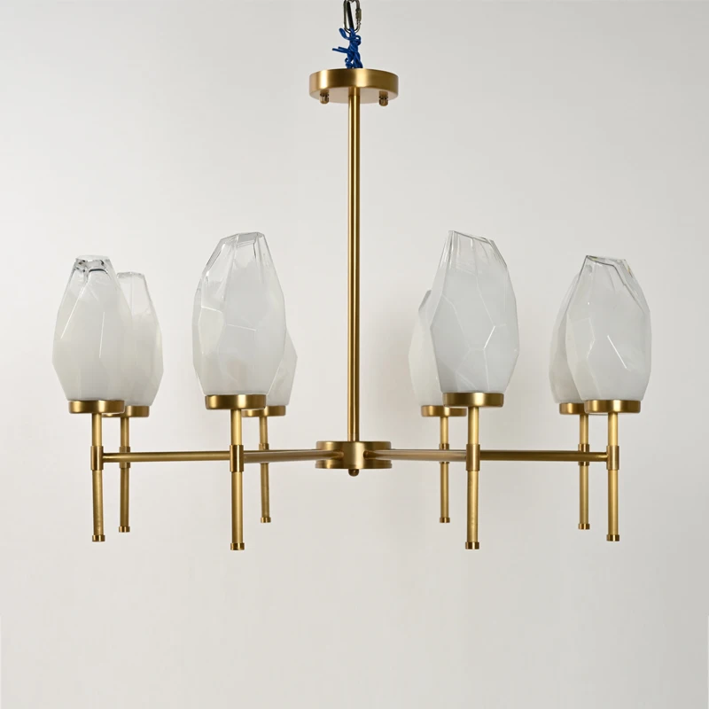 Home decoration modern professional lighting lava lamp iceberg glass bronze chandelier
