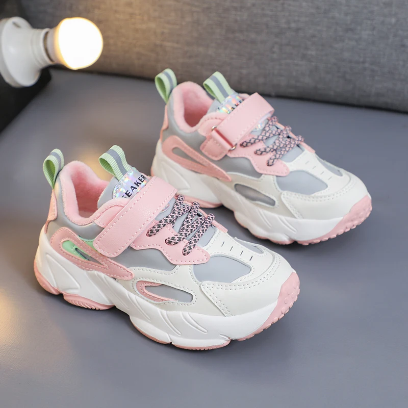 Модные кроссовки для мальчиков на шнуровке из ПУ кожи Oem