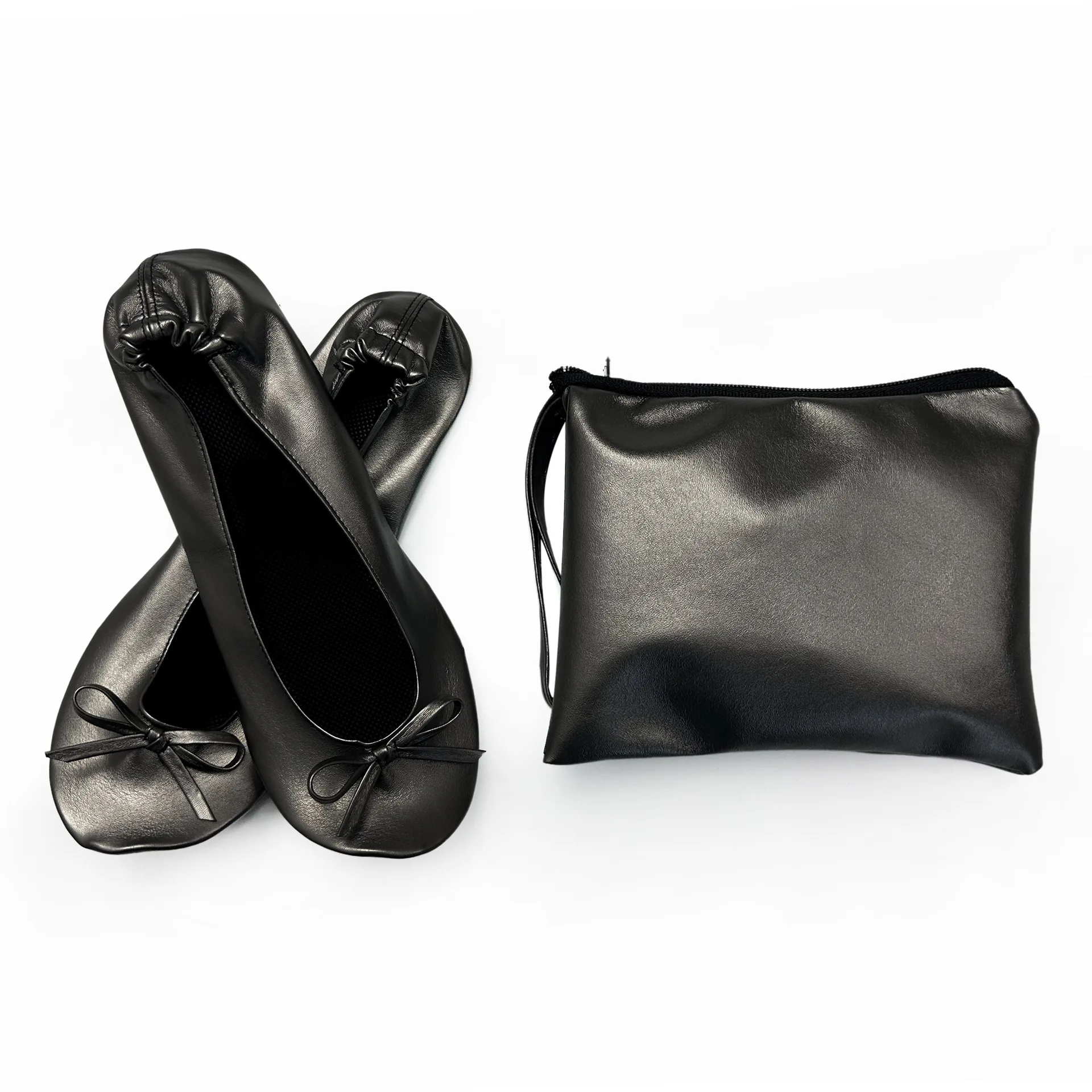 Hot Sale Women's Wedding Gift Shoes for Guest Ballerina Flat Shoes After  Party Slippers Foldable Ballet Flats With Bag