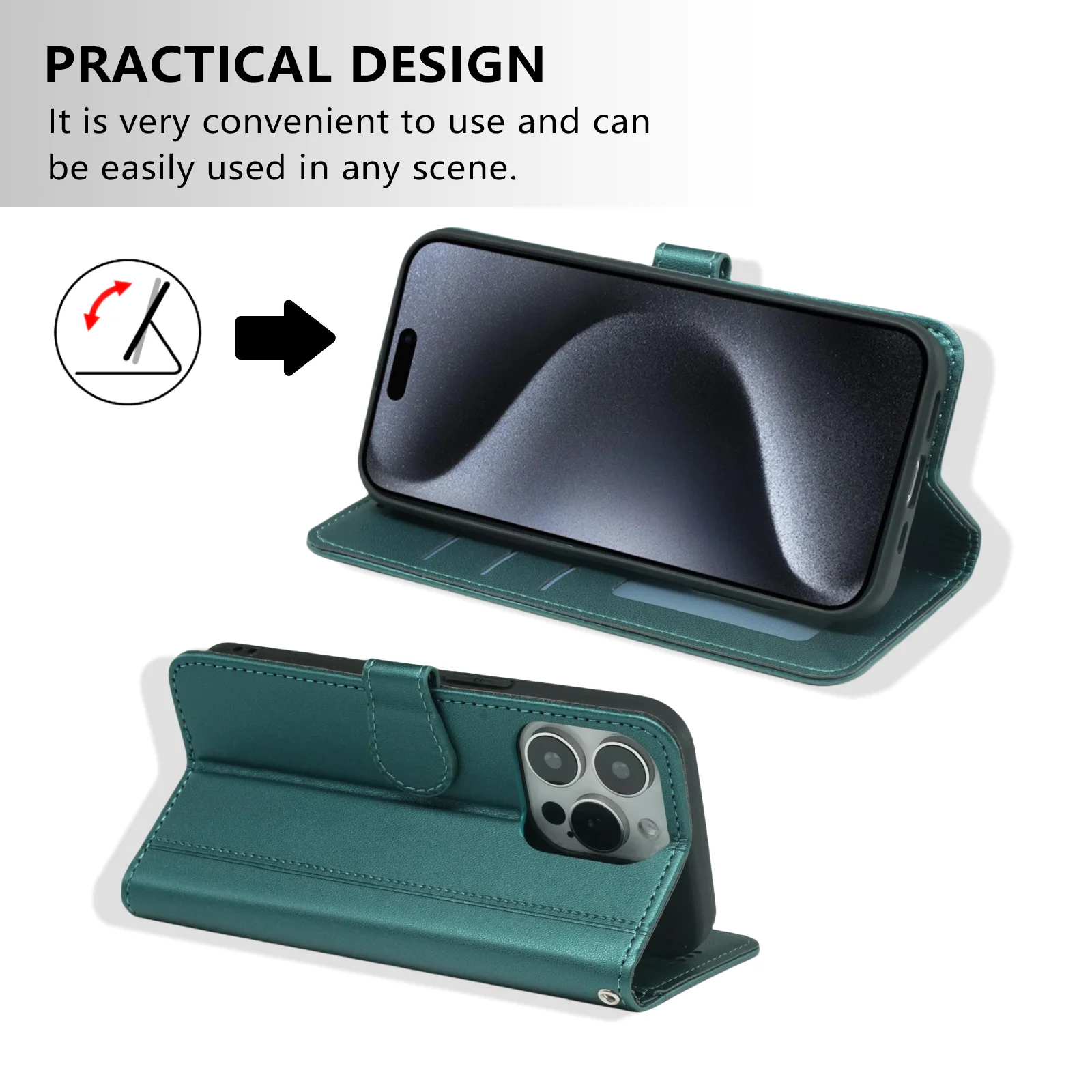 TopPerfekt Leder Flip Case Für IPhone 16 Pro Max – Mit Kartenfächern, Kickstand, Magnetischem Verschluss