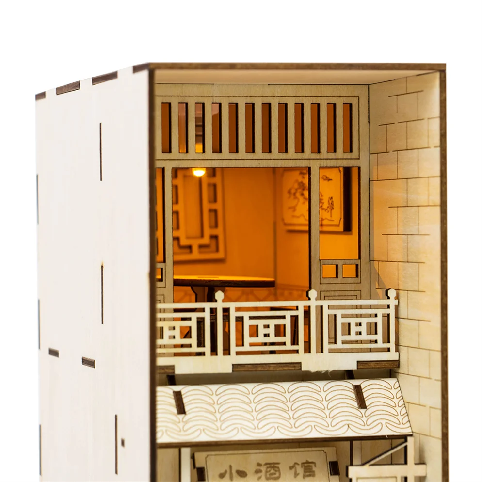 3D Wooden Puzzle Complete Book Nook Bookshelf Insert Bookshelf Decor Alley Book Nook Diy Kit