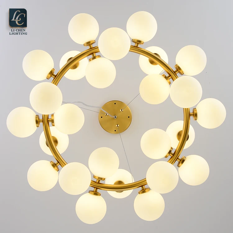 P0005 Contemporary Free-Form Glass Chandelier – Luxury Hand-Blown LED Pendant Light for Living Room