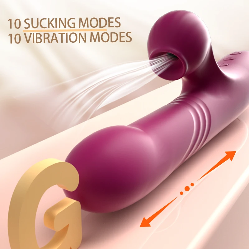 HASLOVE USB-powered Rabbit Vibrator for Women Girls G-Spot Vagina Pussy Stimulator With Sucking and Vibrating Extension Dildo