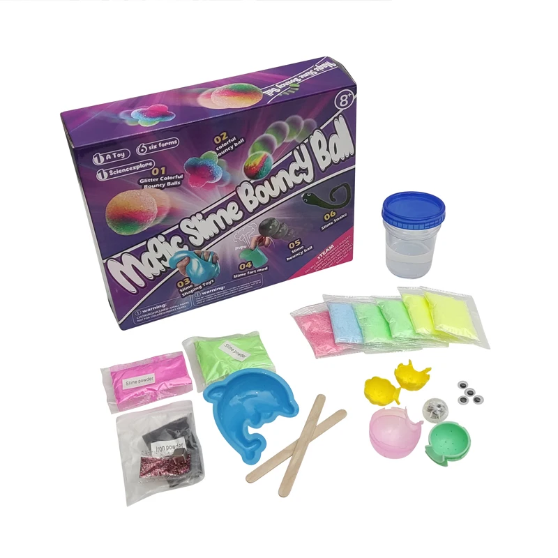 Детская забавная игрушка из пластилина, красочный экологичный набор для самостоятельного изготовления прыгучих шариков Детская забавная игрушка из пластилина, красочный экологичный набор для самостоятельного изготовления прыгучих шариков