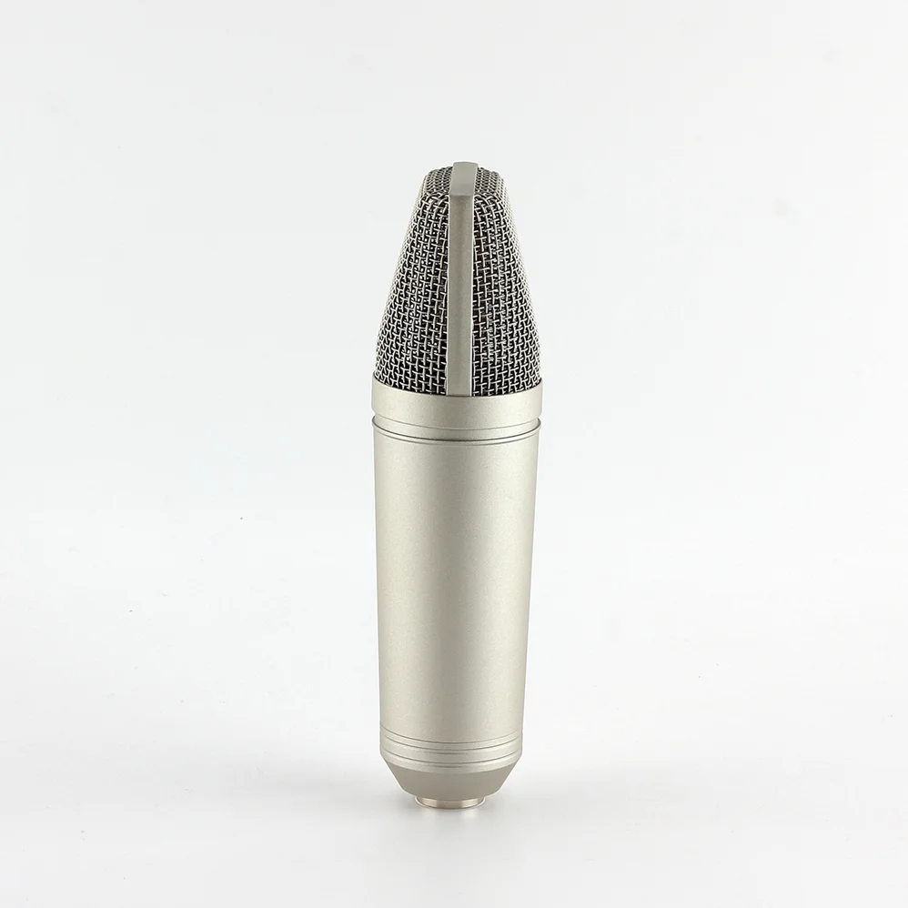录音有线电容麦克风盒，心形指向性，金属结构，适用于工作室和手机使用