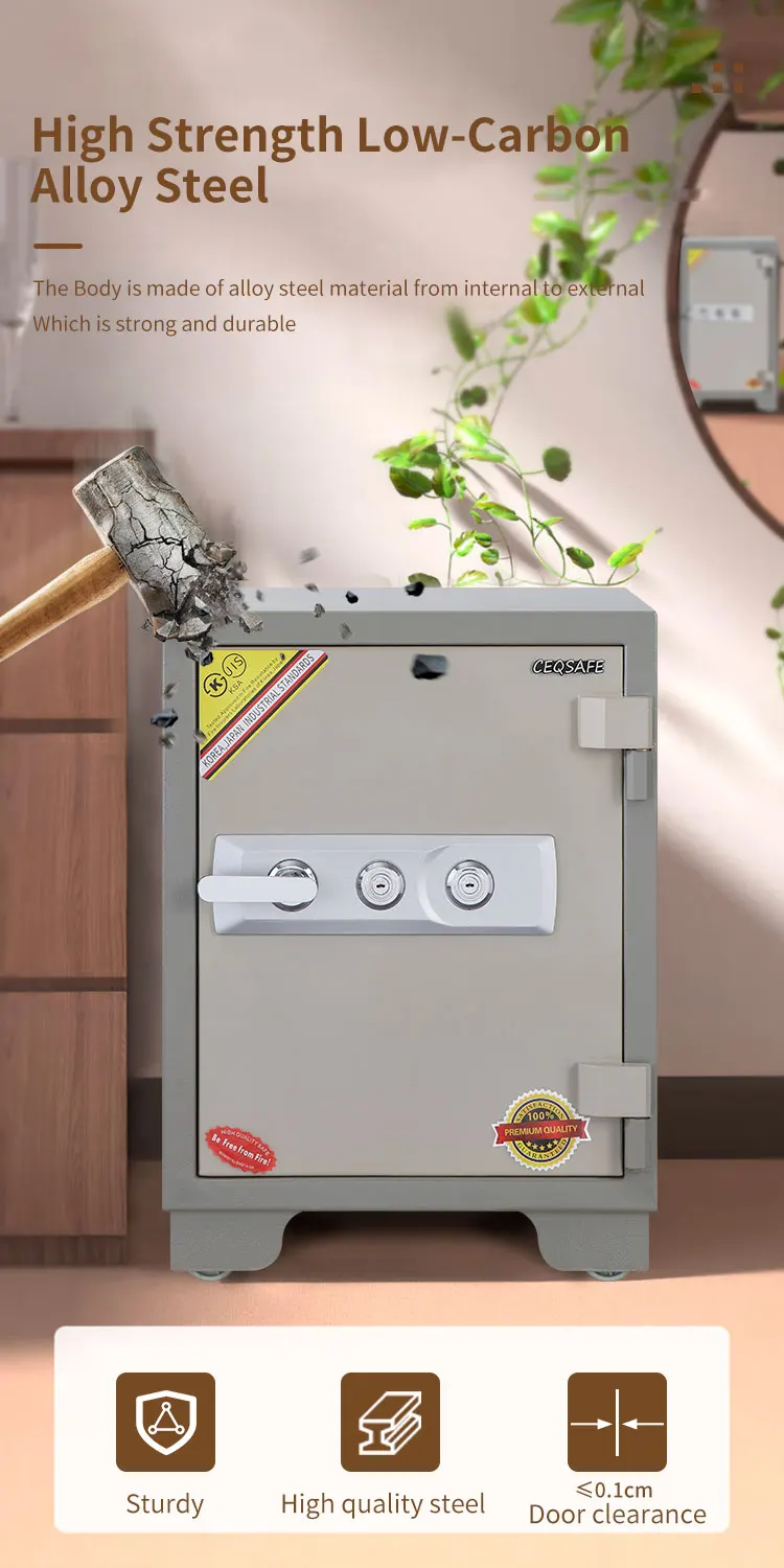 CEQSAFE High Strength Fire Proof Security Safes Home Dimensions Waterproof Key Cabinet Money Safety Box Lock Fireproof Safe factory