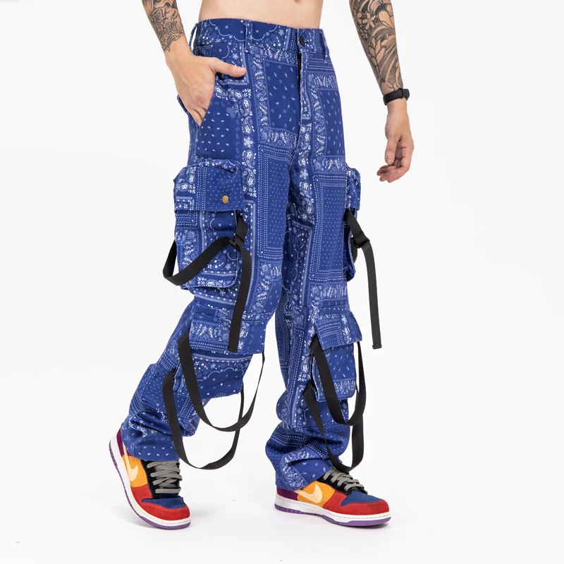 Source Custom more pockets loose fashion track pants paisley