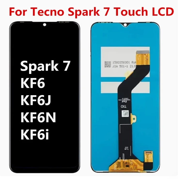 Spark 7 Complete Screen for Tecno Spark 7 KF6J LCD Screen Touch