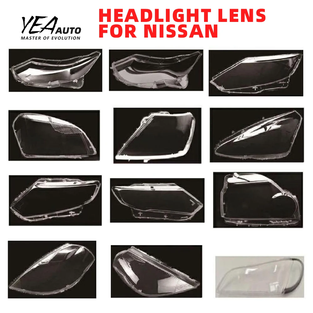 product car headlight cover lens glass lampshade cover lens for nissan teana patrol murano maxima qashqai light lens cover housing-35