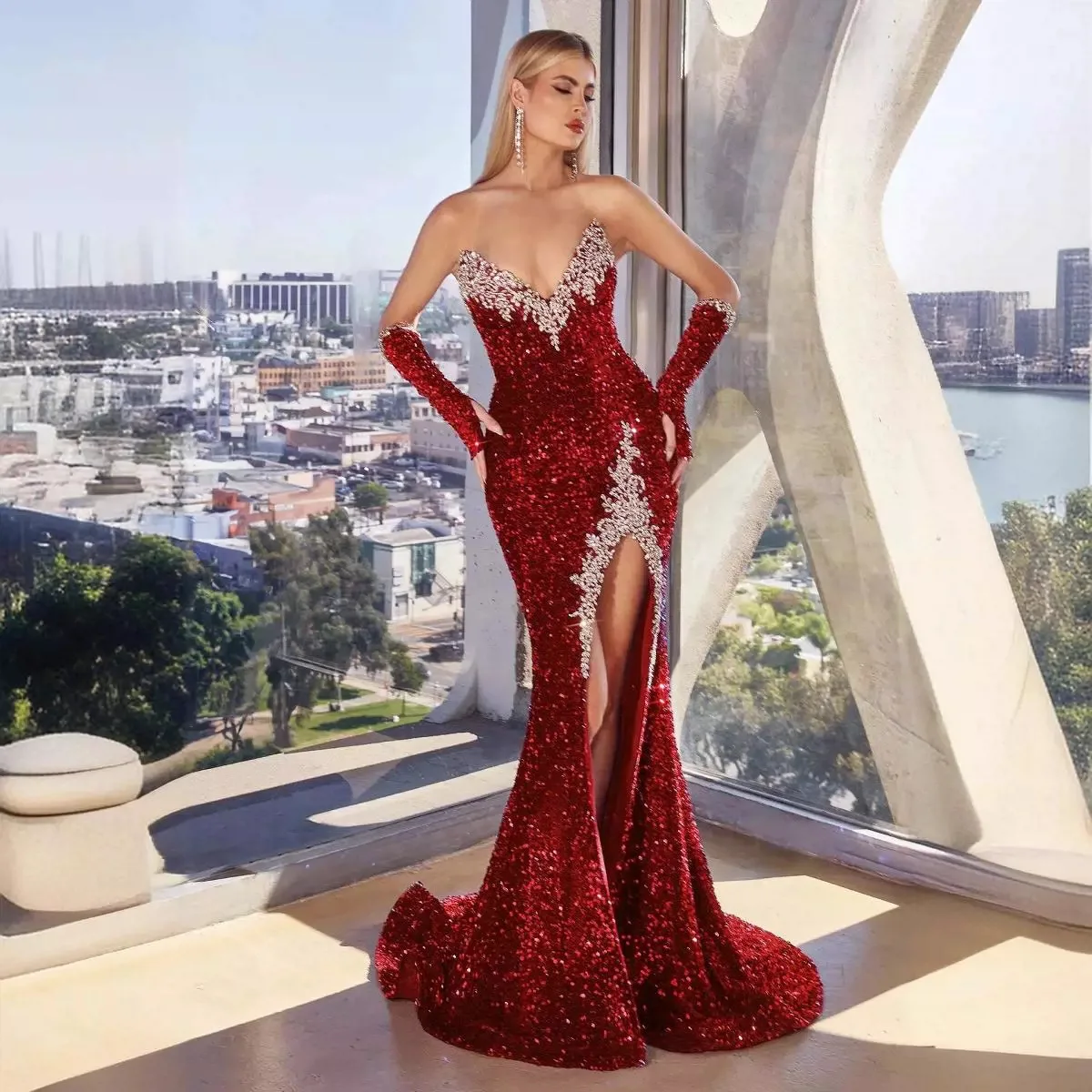 african formal dresses for ladies Traditional African Long Sleeve Formal Party Dress main image 1