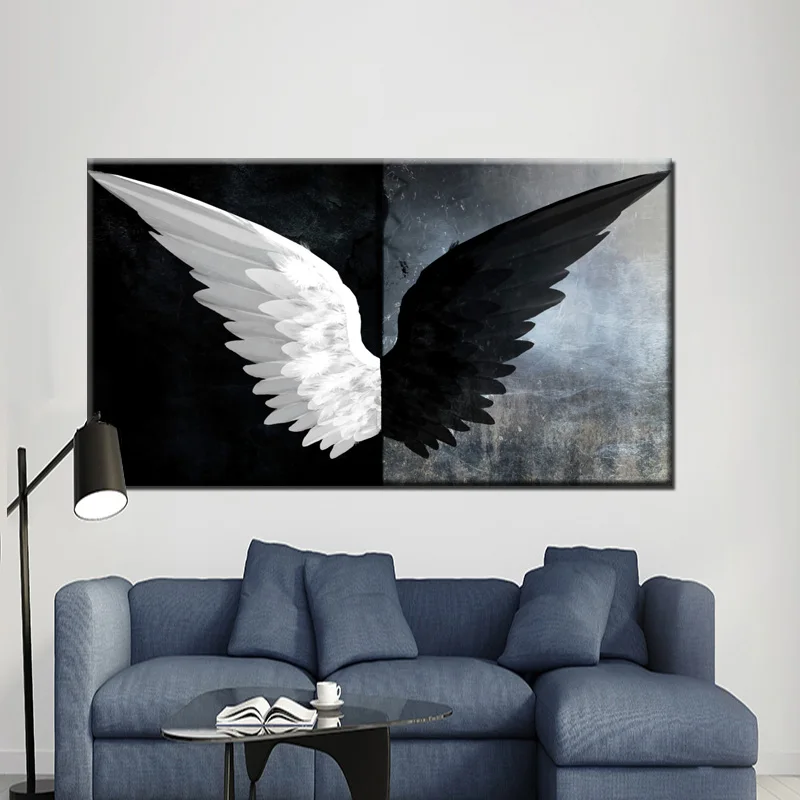 Modern Abstract Angel Feather Wings Posters Painting Canvas Prints Pop ...