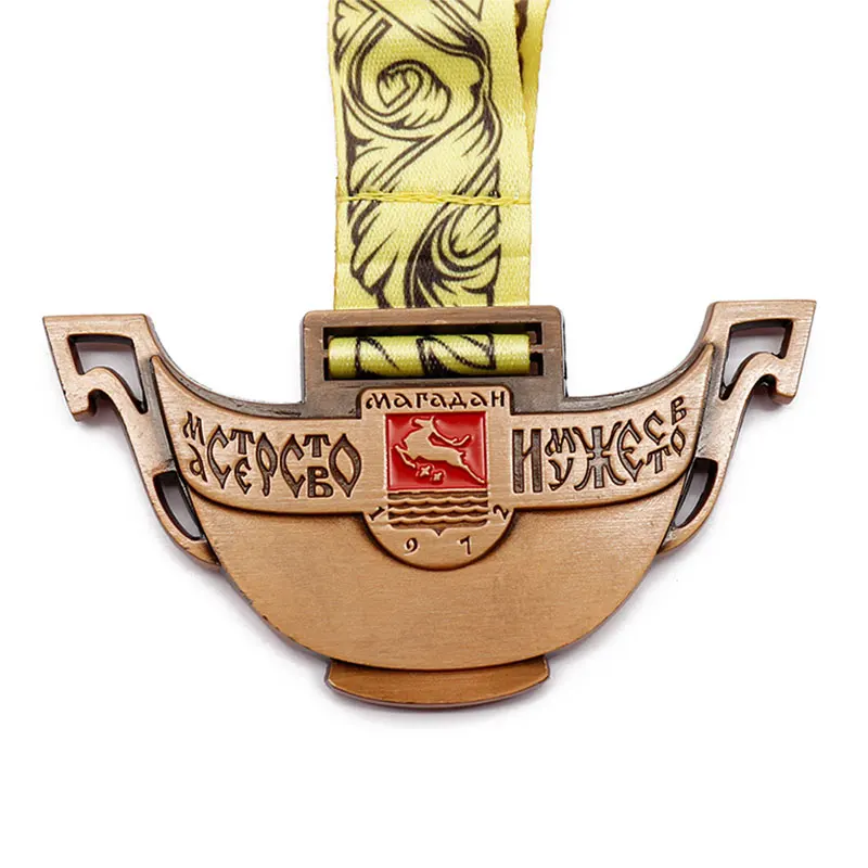 Wholesale No Minimum Order Custom Metal Die Cut Soft Enamel Bangkok Souvenir Medal