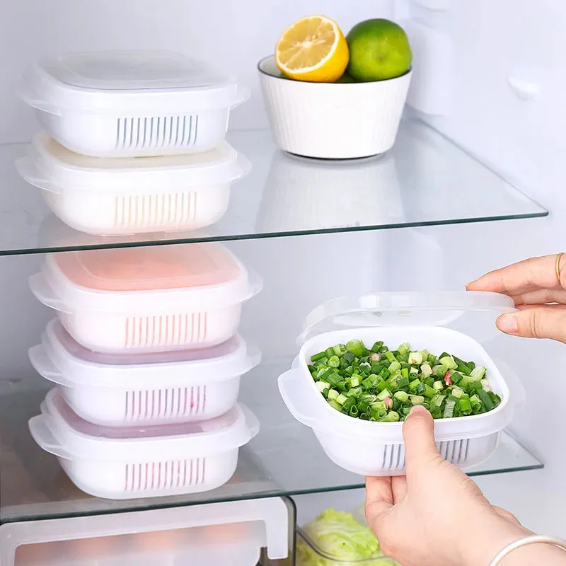 Grne Zwiebel Crisper Utensilien fr Kche Ingwer Knoblauch Aufbewahrung  sbox Kunststoff behlter Khlschrank Obst ablauf Siegel Organizer Box