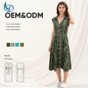 Beautiful Printed Women's Casual Dress with Comfortable and Loose Waist Design, Suitable for Daily Use