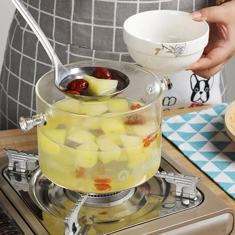 Heat Resistant Glass Cooking Pot with Lids Cookware Sets
