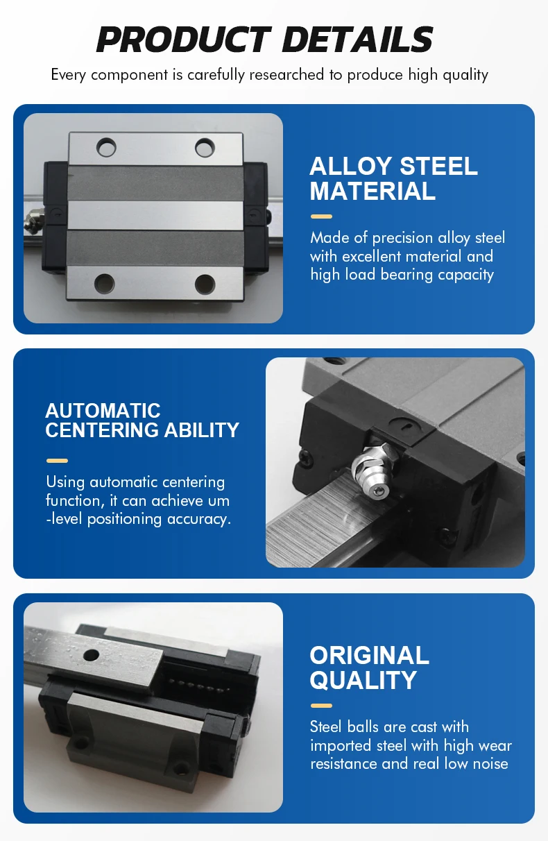 HIWIN Brand 1000mm 2000mm 3000mm Stainless Steel Linear Guide Rails ...