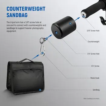 NEEWER 35" to 61" (89 to 155cm) Tripod Boom Arm with 1.5kg Counterweight and Sandbag product image