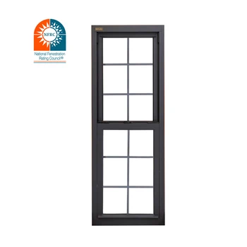 Price New Design American Style Vertical Sliding Aluminum Black Thermal Break Solid Wooden Single and Double Hung Sash Windows