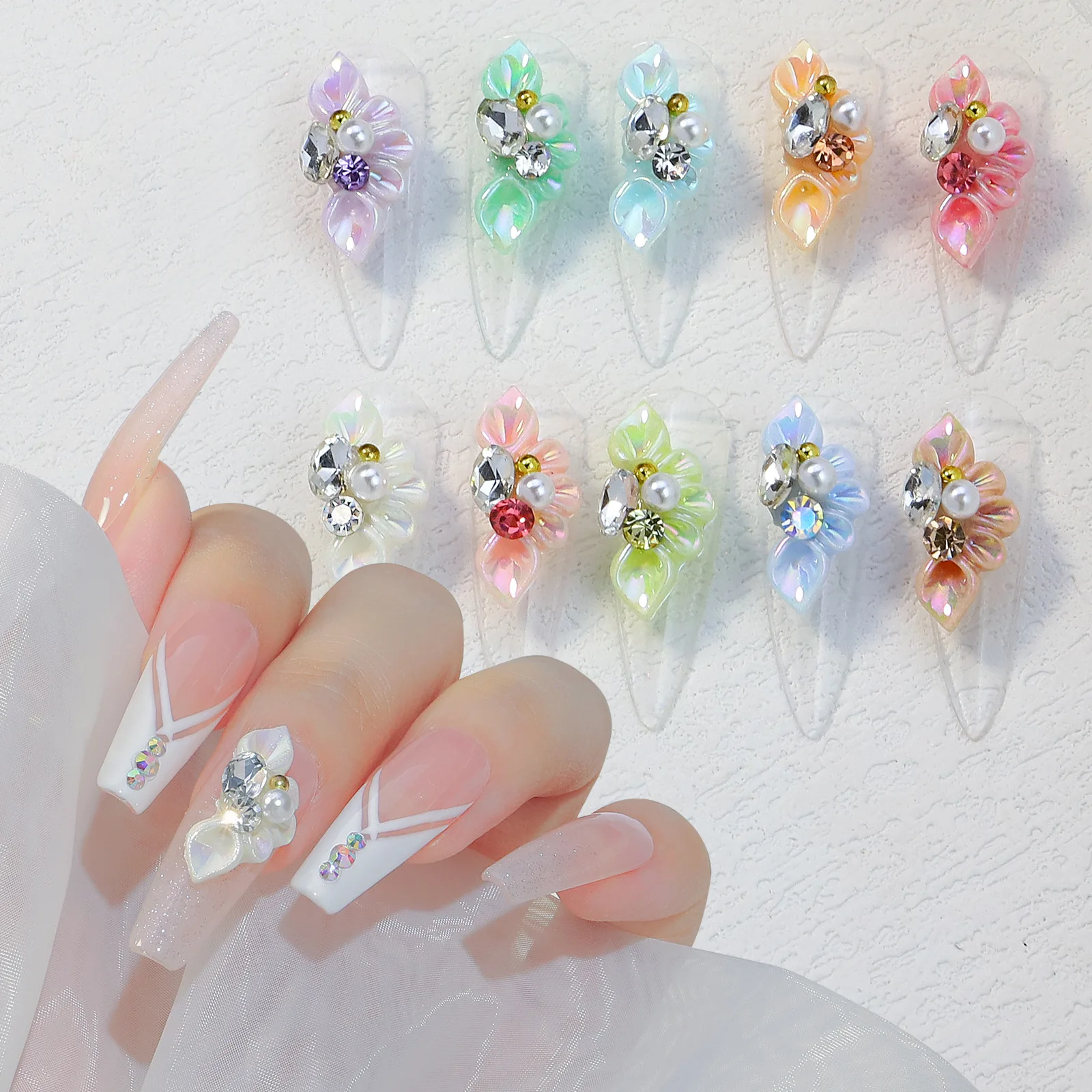 Nail Charms Nail Rhinestones Nail Art Jewelry Flowers Nail