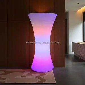 Round Small Waist Home Garden Decor Outdoor Illuminate Table Multicolored Flashing Simple Light Weight Led Desk