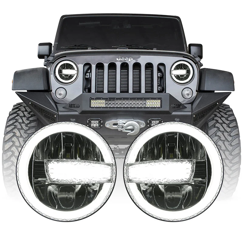 Dot & E Mark Certified 7 Inch Led Headlight With Halo Drl For Jeep Wrangler  Jk Replacement Parts Led Light Kit - Buy 7 Inch Led Headlight With Halo  Drl,For Jeep Wrangler