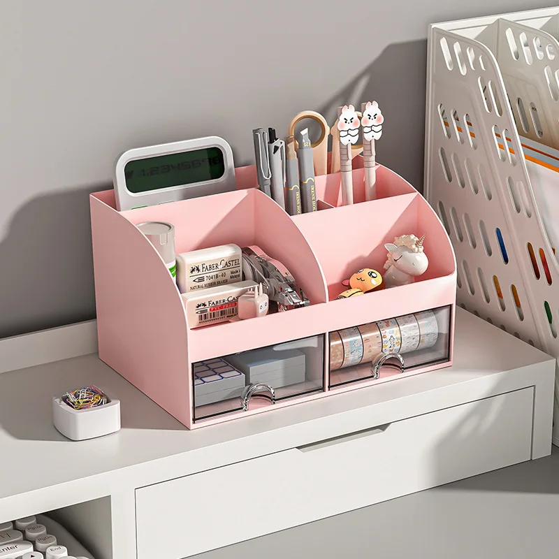 Office desktop storage box Transparent small drawer storage cabinet Stationery clutter on the student desk storage