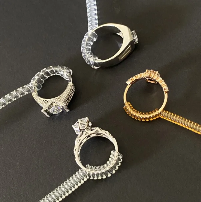 Силиконовый регулирующий Размер кольца для свободных колец Невидимый Прозрачный