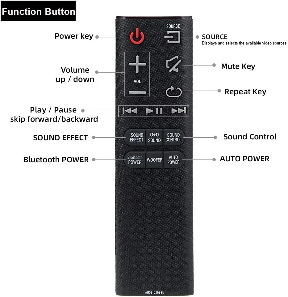 Samsung Sound Bar Remote AH59-02692E AH59-02692F