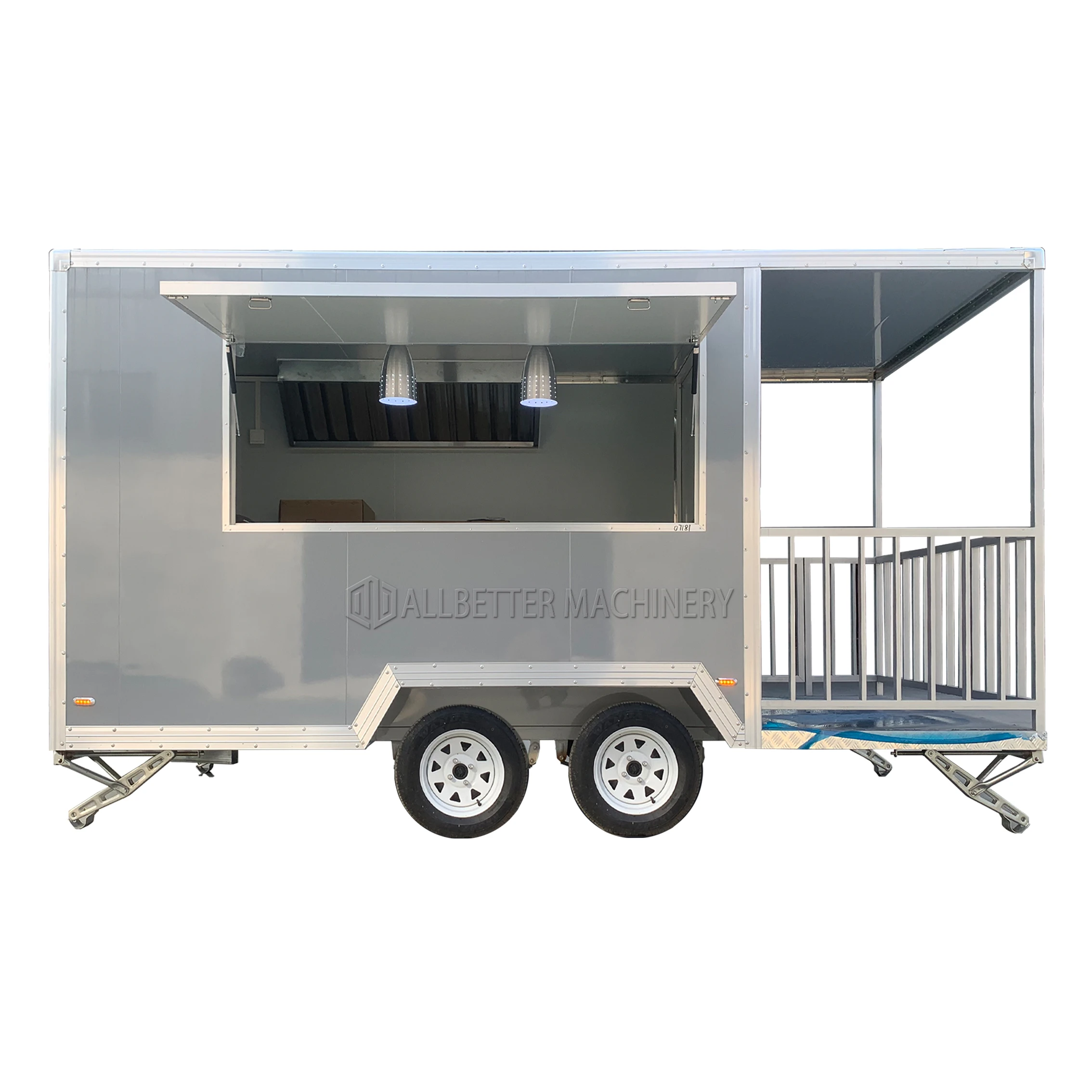 ALLBETTER Custom Mobile Street Concession Trailer Square Fast Food Trailer Fully Equipped US Standard Food Cart for Sale