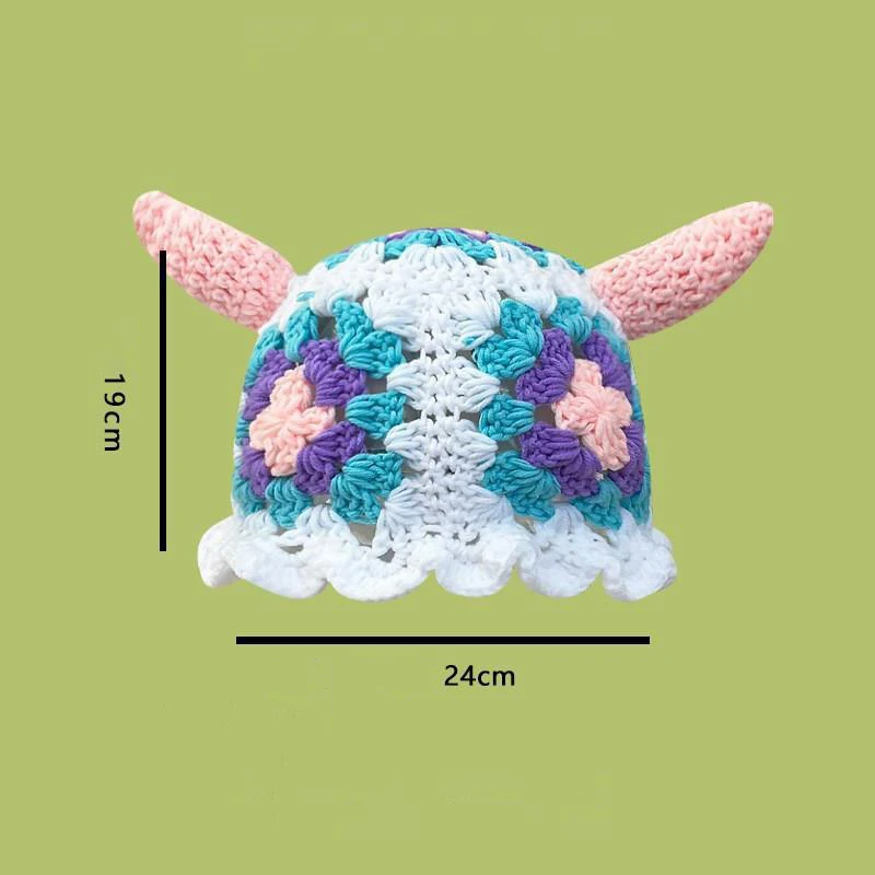 Wholesale monster hand-knitted hat women winter quirky cartoon green knitted hat with tentacles