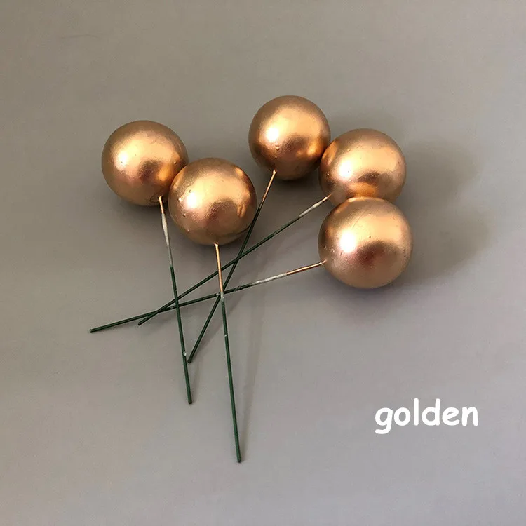 Wholesale Golden Ball Birthday Party Cake Topper Themed Birthday Faux