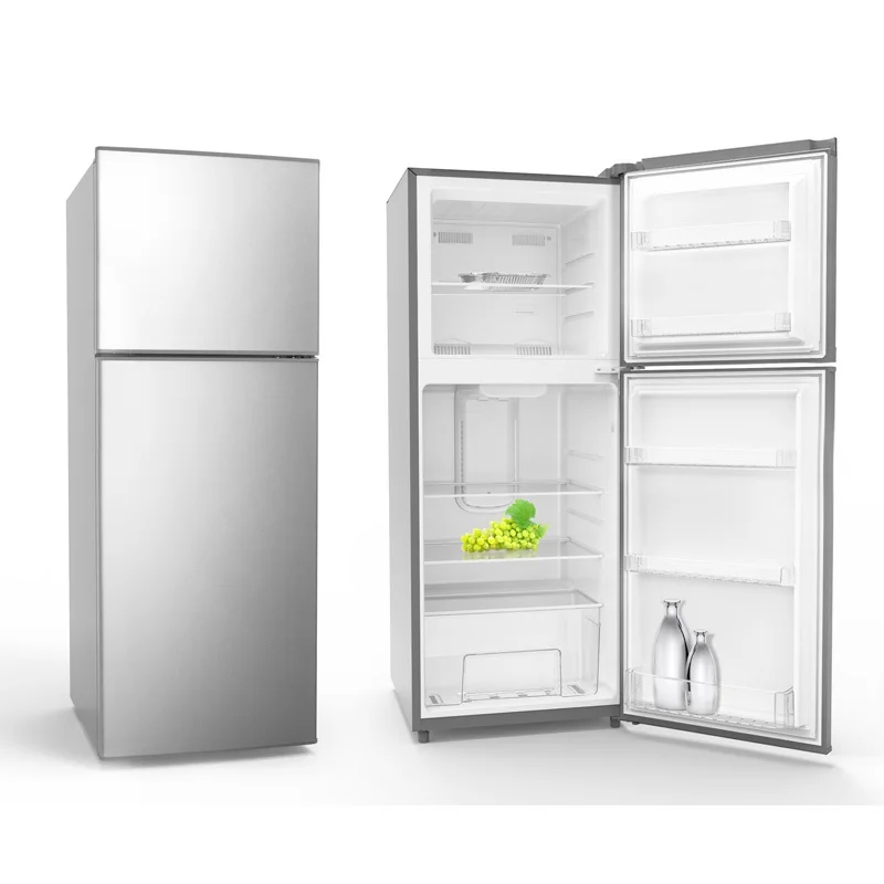 202L Double Door Fridge and Freezer Top Freezer , Foaming Door Small Refrigerator with Lock
