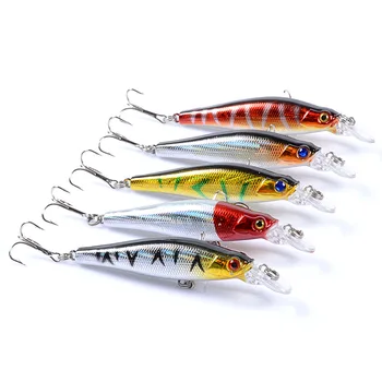 TCE 8.5cm 8.4g Minnow Lure Long Casting Fishing Bait 5 Colors 3D Eyes Bionic Hard Lure with Hooks for Perch Saltwater Fishing – Minnow – view 2