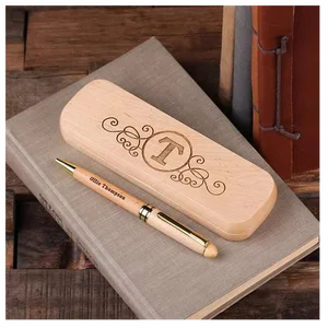 Engraved Executive Wood Pen Set Exotic Custom Graduation Gift Pens with Personalized Case